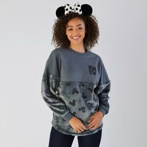 Walt Disney World Mickey Mouse Icon Velour Spirit Jersey Gray Women's Size M